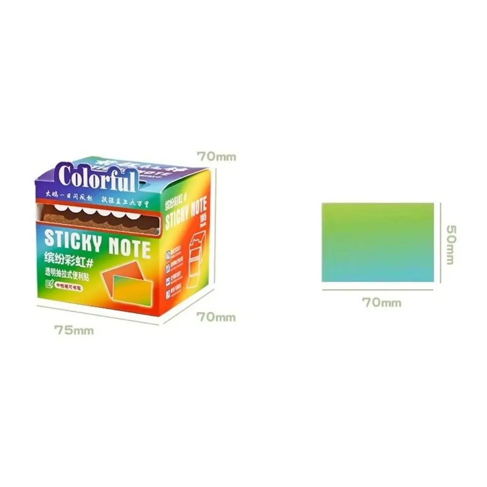 กระดาษโน้ตแบบดึงออก สีมาการอง สไตล์เกาหลี แผ่นบันทึกข้อความแบบมีกาวในตัว โปร่งแสง