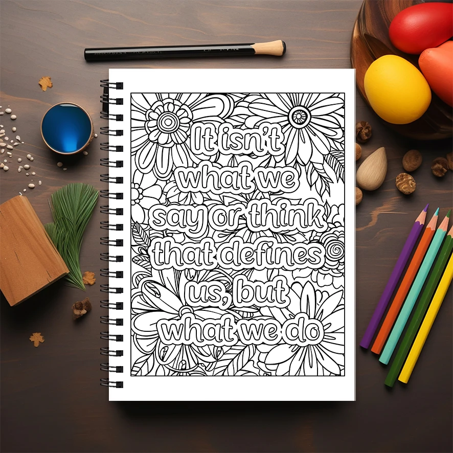 Adult Quotes Coloring Book - 8.3x 11.2 Inch 22 Page Coloring Book - Helps Reduce Stress and Ease Emotions