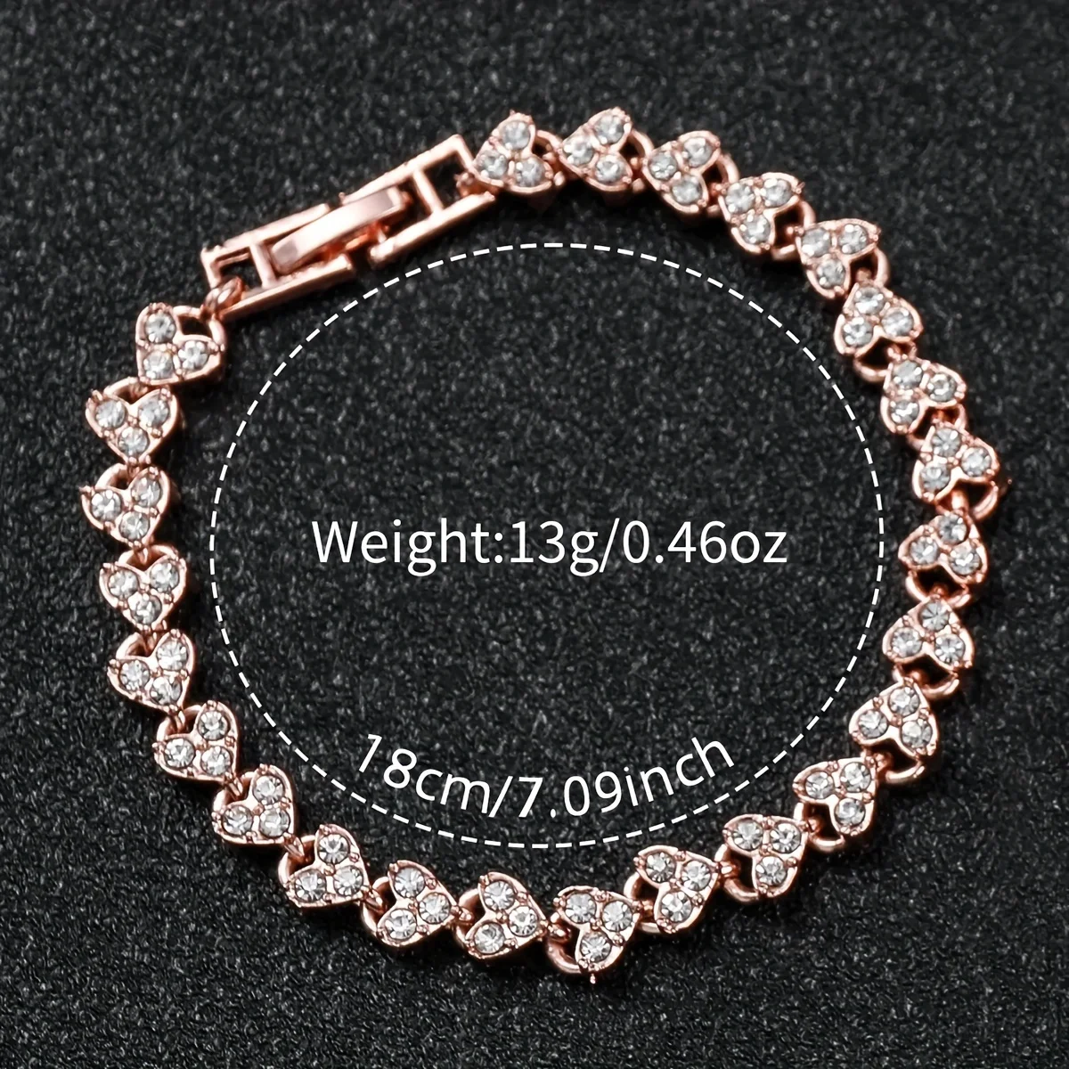 2PCS/Set Women\'s Watch Fashion Heart Dial Quartz Watches Rhinestone Bracelet Set