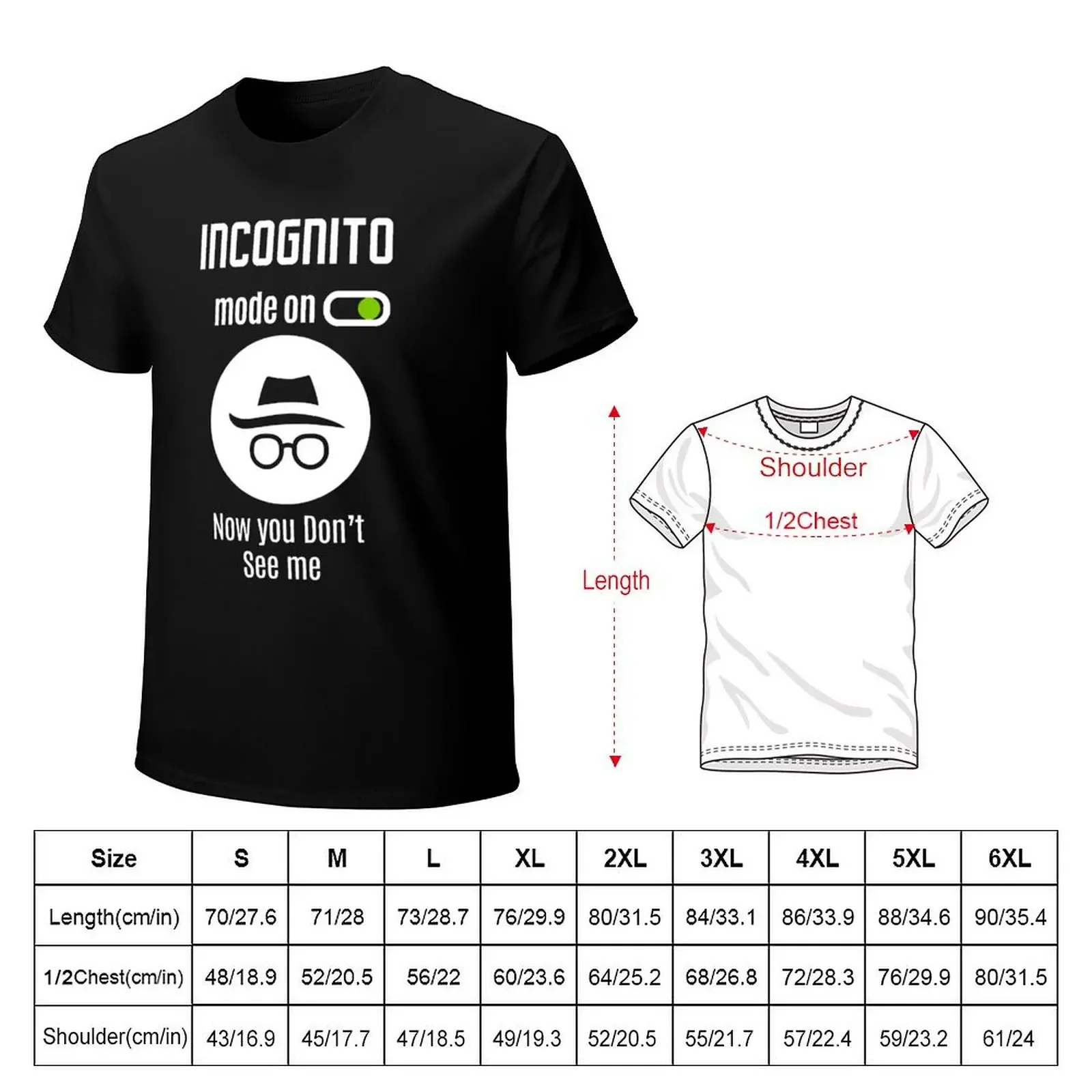 Incognito Mode on T-Shirt animal prinfor boys quick-drying vintage graphic tee mens cotton t shirts