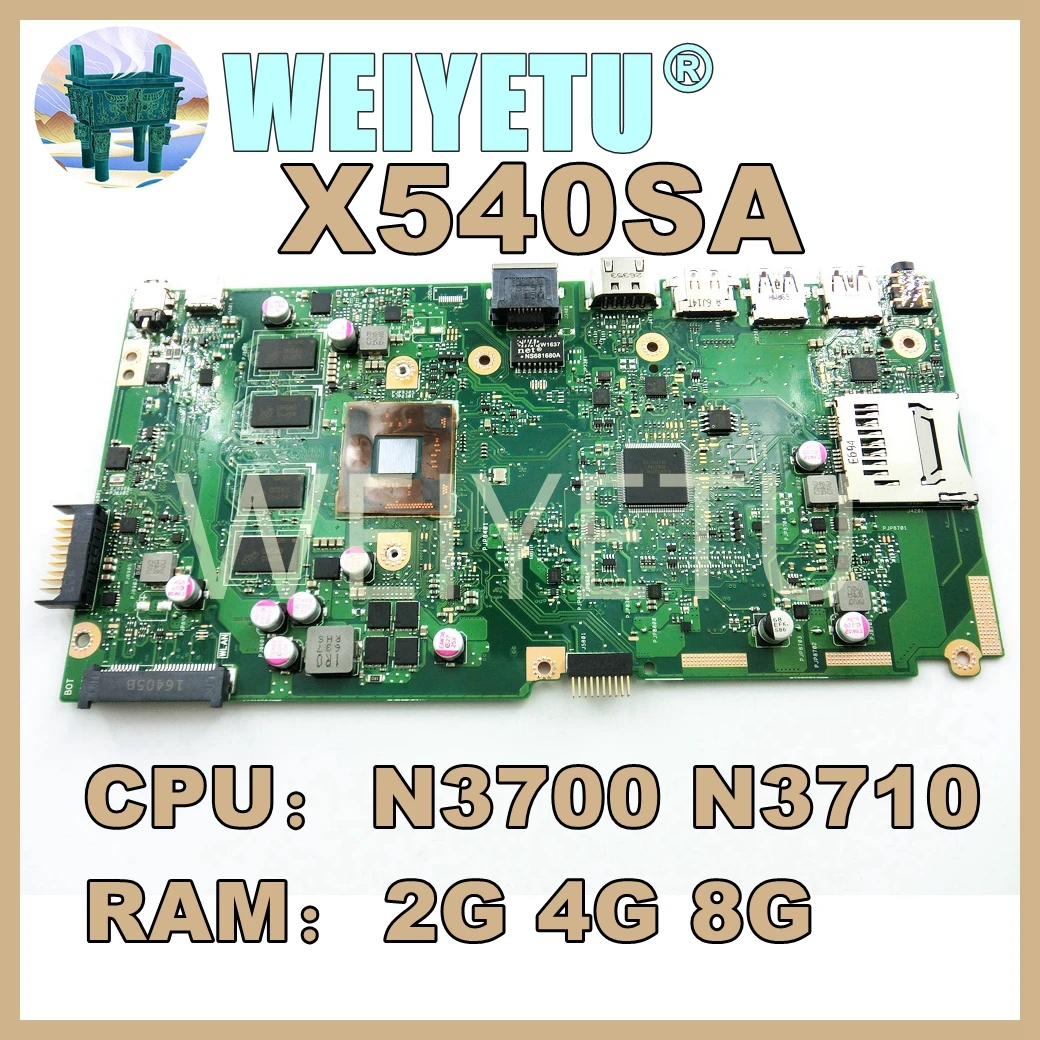 Placa-mãe portátil para Asus VivoBook, X540SA, N3700, N3710, CPU, 2GB, 4GB, 8GB de RAM, X540S, X540SA, X540SAA, F540S, Notebook Mainboard