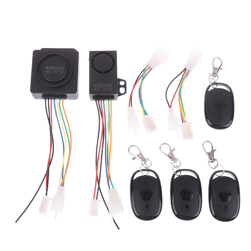 48-72V Anti-Theft E-bike Alarm Scooter Security Dual Remote Control Detector Alarm Anti Lost Remote Control Detector Alarm