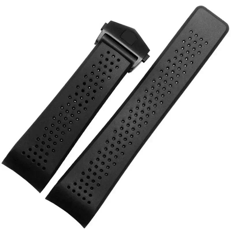 태그 호이어 그랜드 카레라 AQUARACER 소프트 실리콘 팔찌 남성용 Watc 스트랩 고무 시계 밴드 체인 용 22mm 시계 팔찌