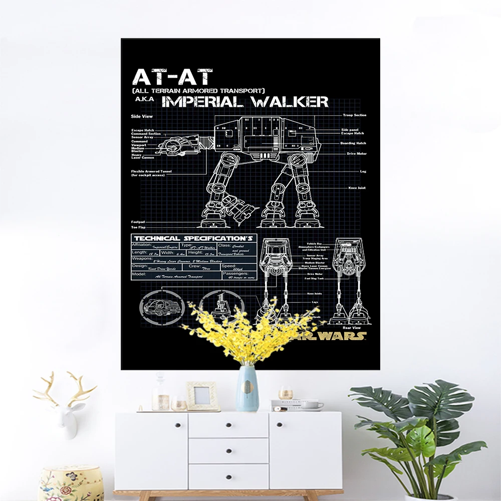 StarImperial Walker Technical Specification Tapestry Wall Hanging Bedroom Printed Landscape Aesthetic Decoration Room Backdrops