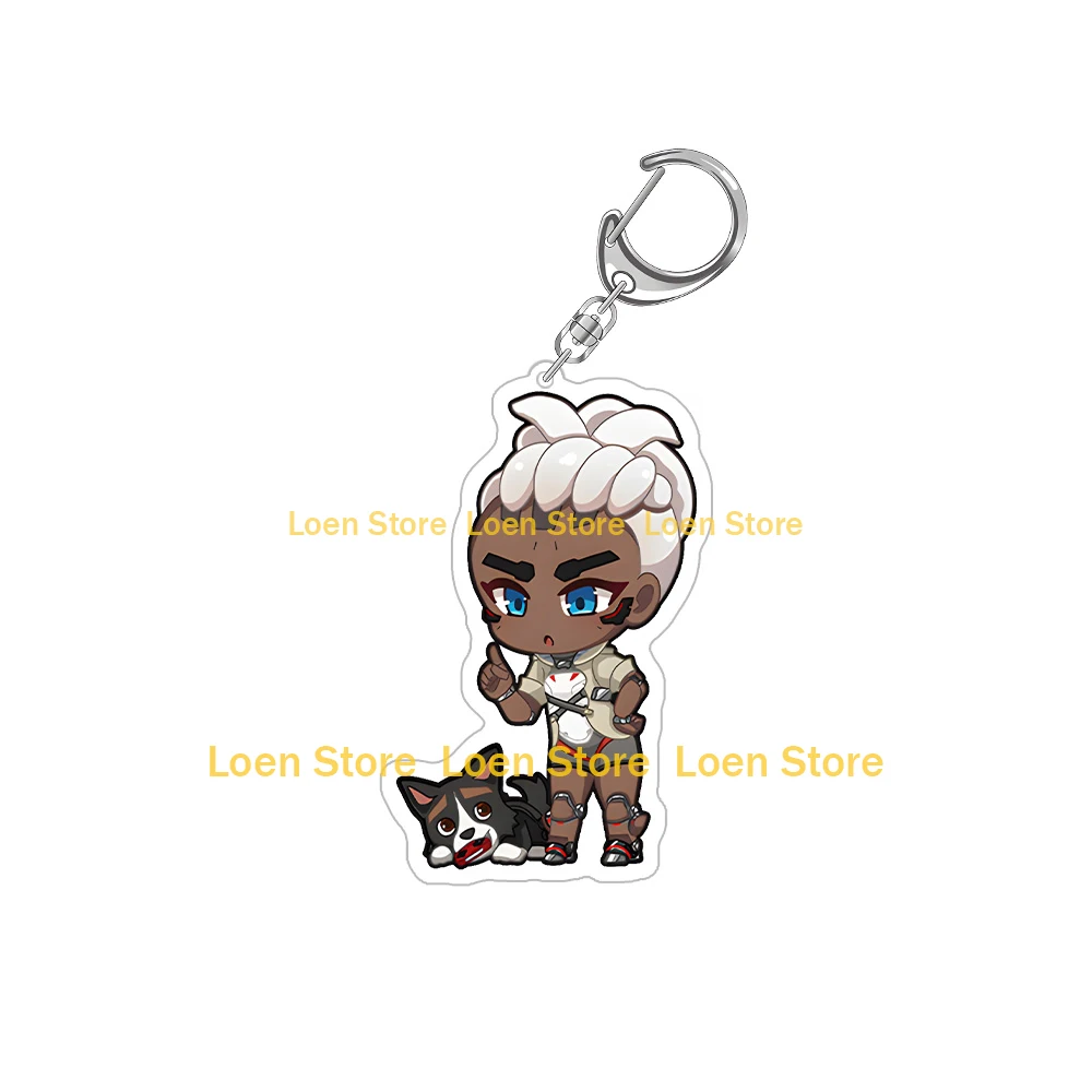 Overwatch 2 character Sigma Zarya D.Va Sojourn Tracer Kiriko Ana Ashe Cassidy Genji Pharah Lúcio Juno Chibi Acrylic keychain