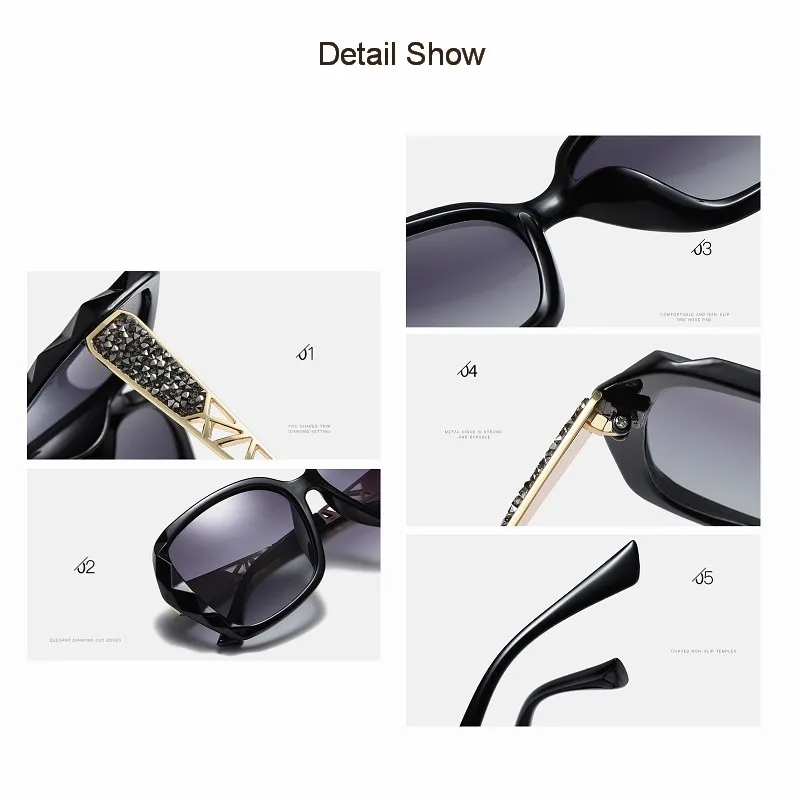 Sunglasses Women 2023 Polarized And Unpolarized Eyewear Sexy Diamond Square Sun Glasses Female Gafas De Sol Mujer UV400