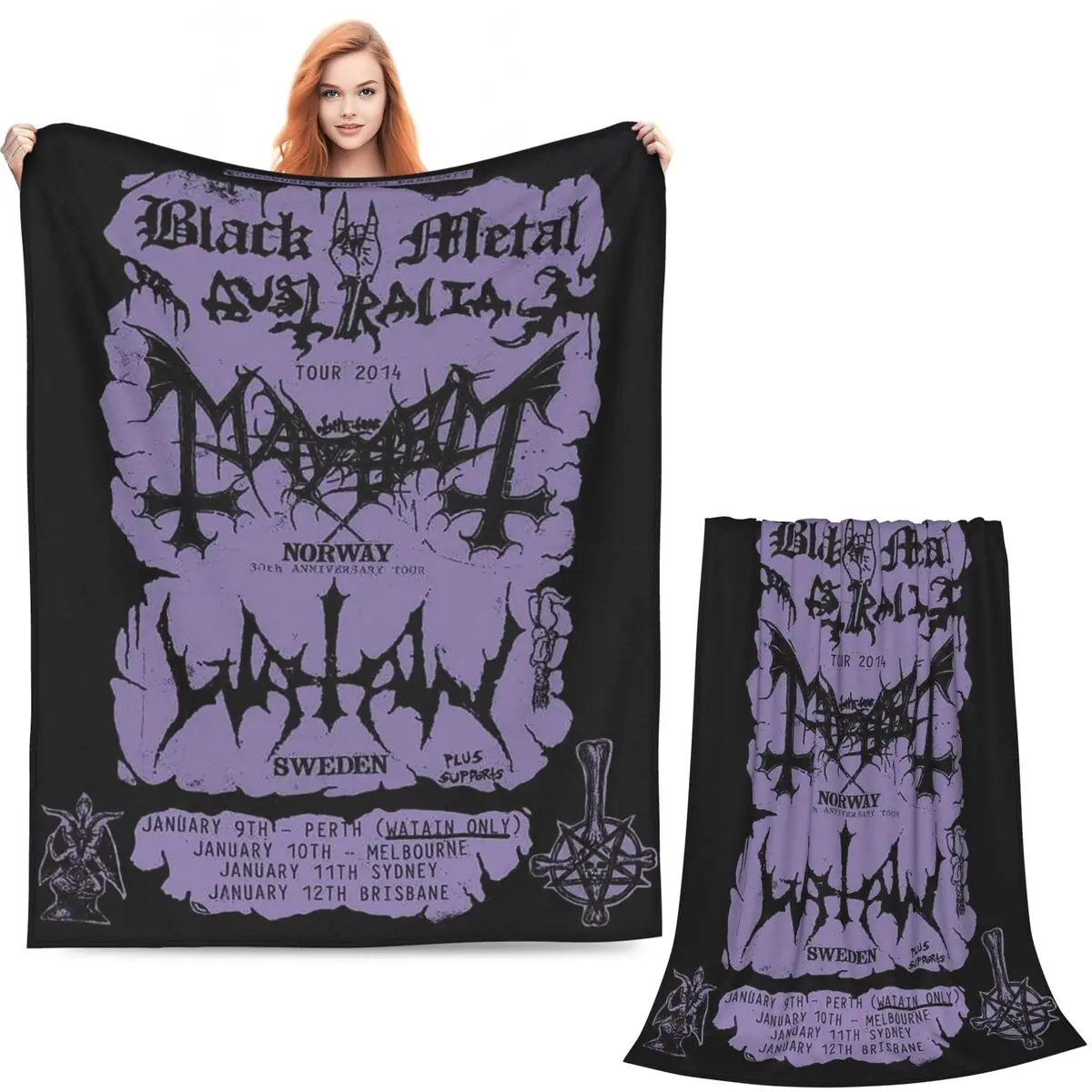 Mayhem Band Logo (3) Blanket Soft Warm Flannel Throw Blanket Plush for Bed Living room Picnic Travel Home Sofa