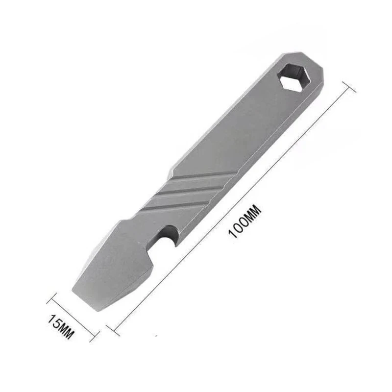 Titanium Alloy Pry Bar Multifunctional Bottle Opener Driver Wrench Tool Unboxing Device Portable Crowbar Outdoor Camping Tools view 6