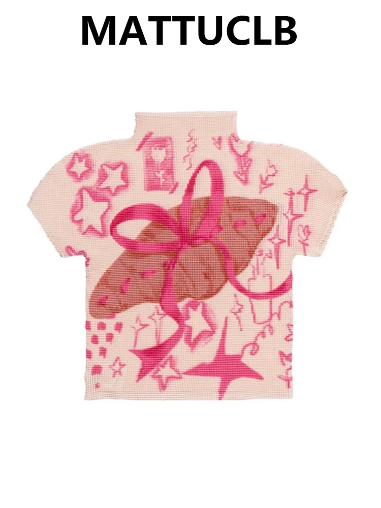 

Лето 2025 г. Женский корейский укороченный топ Shoujo Girl 2000-х годов Эстетическая футболка с короткими рукавами и принтом Gyaru Y2k Coquette Cute Core