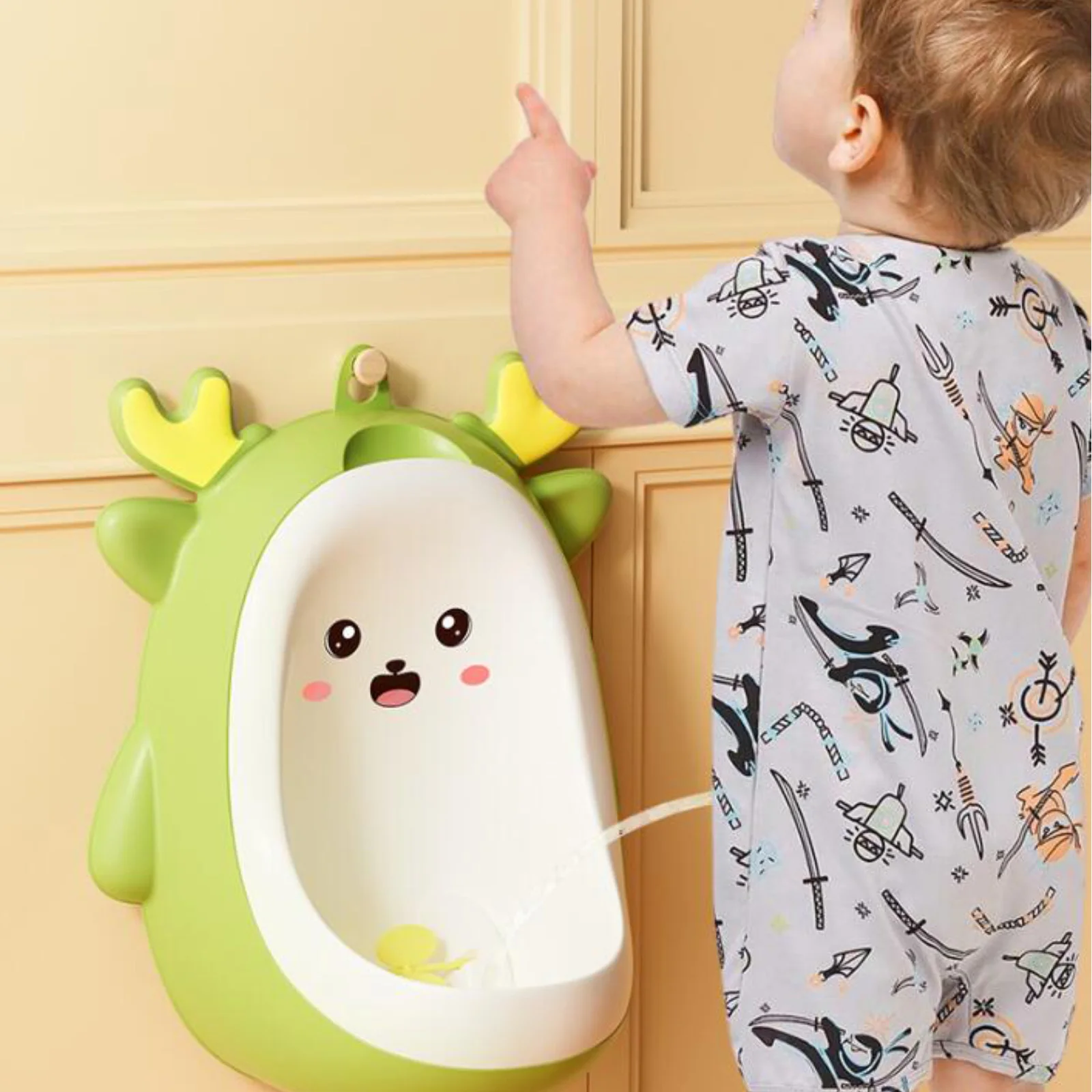 Dinosaur Potty Trainer Urinal Cartoon Hanging Portable Urinal Pee Trainer Standing Potty for Toddlers Baby Kids Boys Child