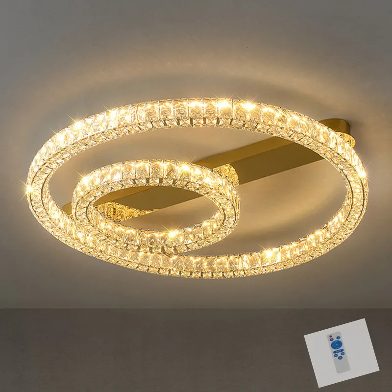 

Modern Living Room LED Crystal Ceiling Light Nordic Bedroom Kitchen Island Ceiling Chandelier Dining Room Golden Light Fixture