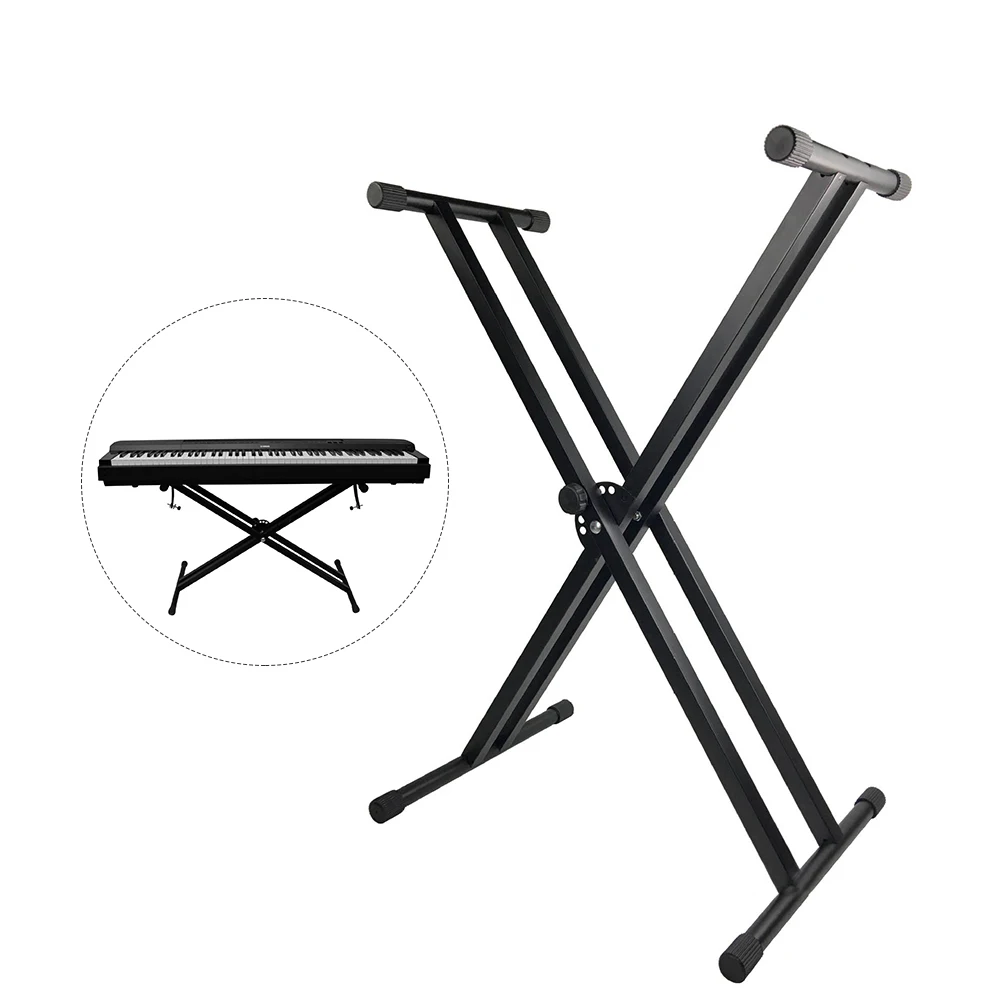 Piano Stand X- Stand X- Piano Keyboard Stand  and Portable Heavy Duty Music Stand with Anchoring Strap Black view 6