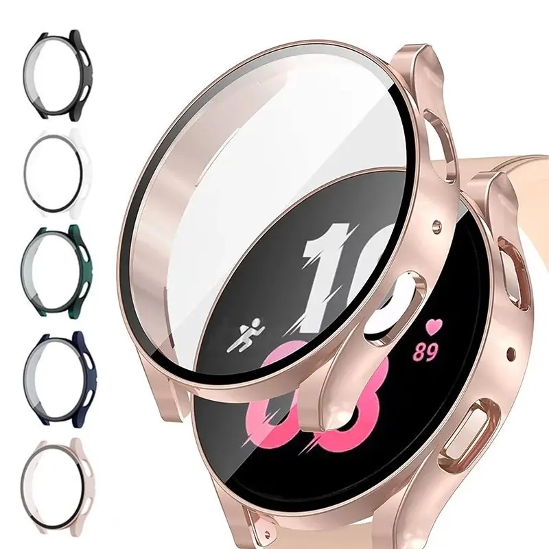 Hard PC Case+Tempered film Screen Protector Protective Cover For Samsung Galaxy Watch 4 5 40mm 44mm