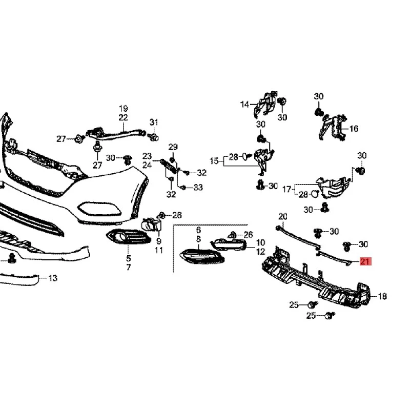 Suitable for 2015 Binzhi Front bumper skeleton decorative strip Buffer beam