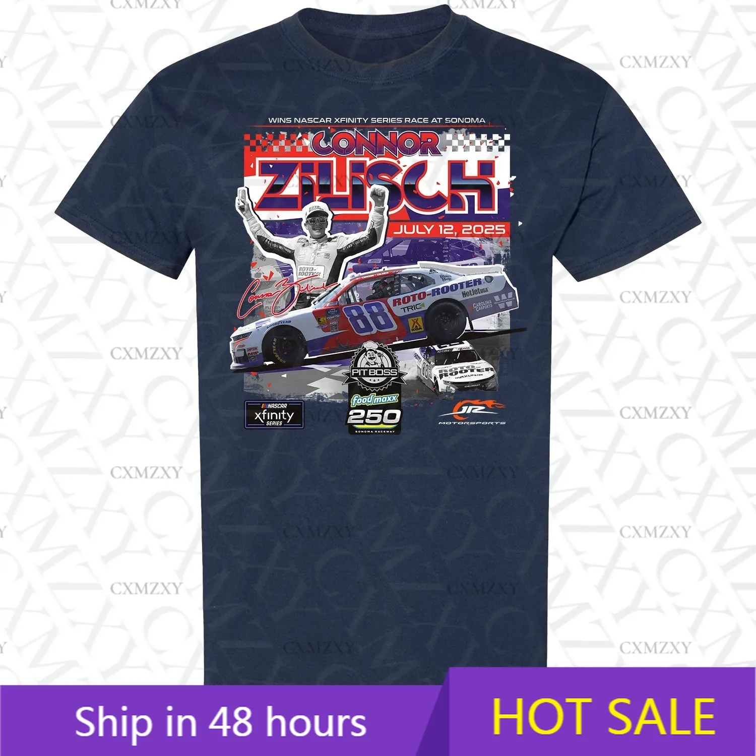 

Connor Zilisch 2025 Sonoma Xfinity Series Race Win T-Shirt