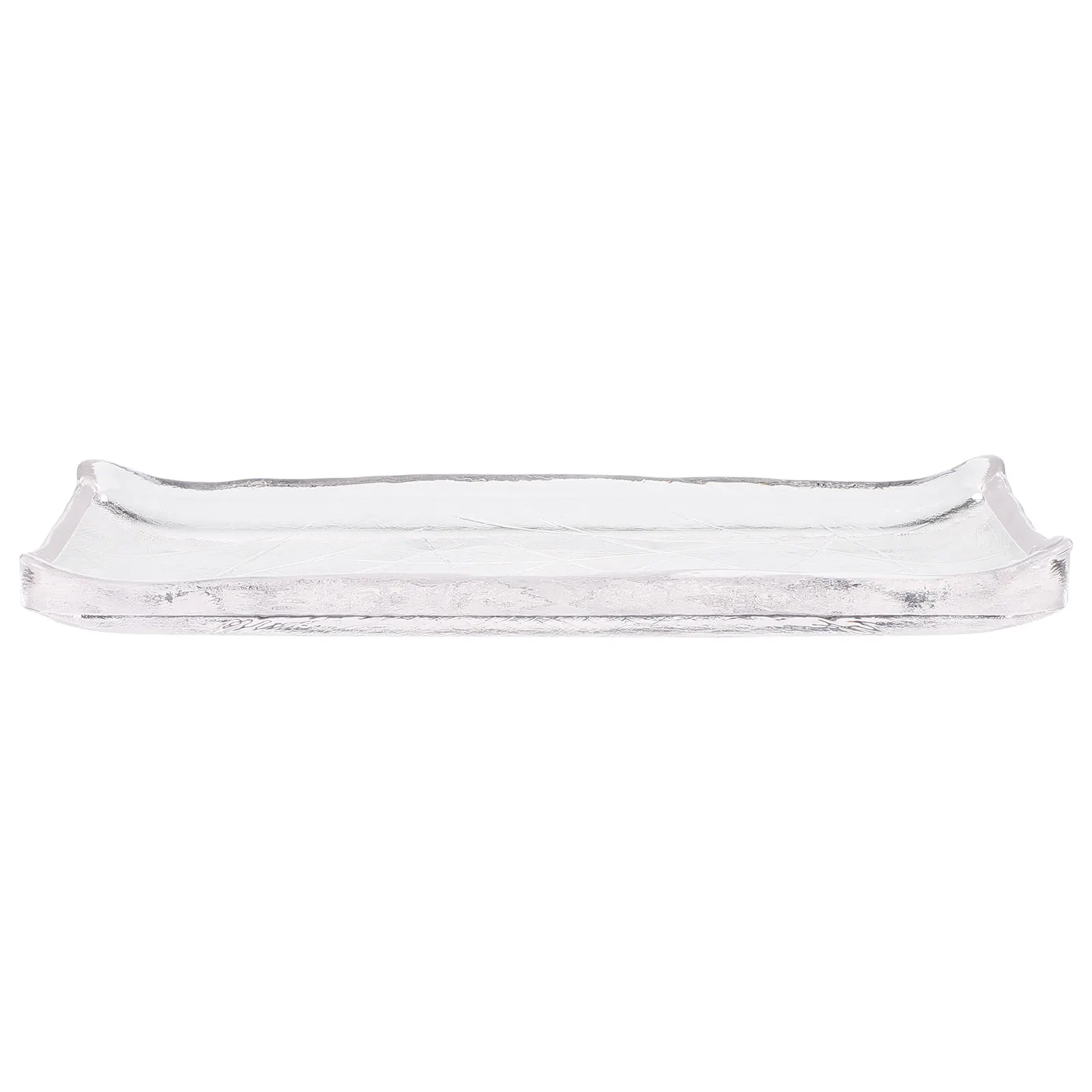 

1Pcs Oblong Glass Plate Lightweight Food Serving Tray for Sushi Western Dinner Portable Storage Dish Compact Tableware Solution