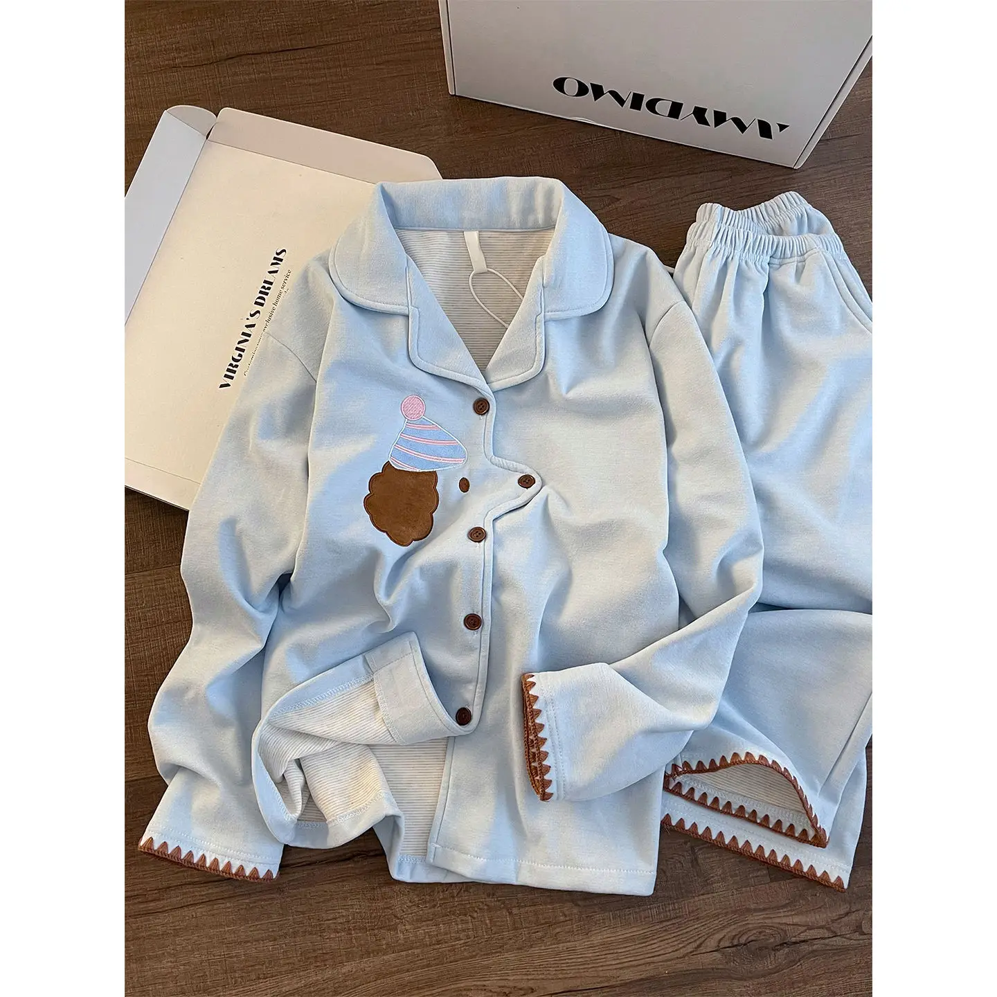 

Cute Cartoon German Fleece Women's Suit Autumn/Winter New Casual Thickened Long-Sleeved Pants Casual Home Wear Set