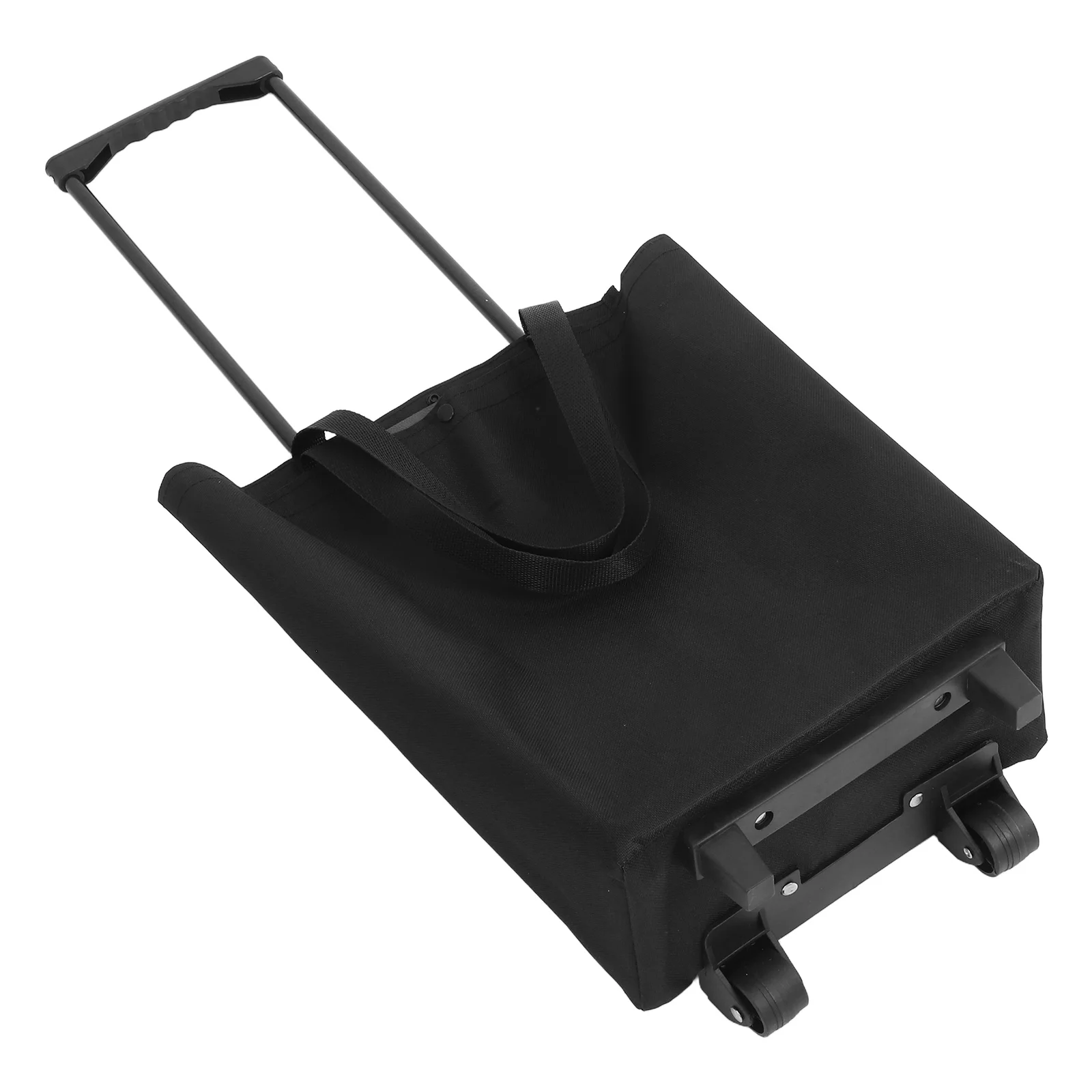 

Shopping Cart Folding Small Trailer Black Carbon Steel Bag Wheels with Pull Handle
