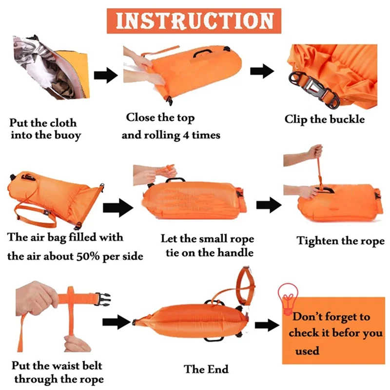 XSXS-Swimming Buoy Safety Buoy Air Dry Bag Inflatable Float Bag Lifesaving Buoy Suitable For Buoy Swimming