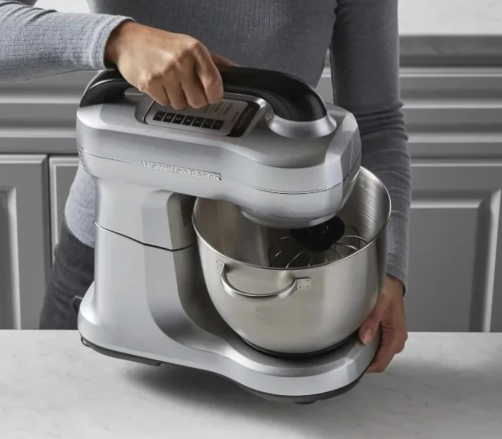 

L # Stand Mixer With 4 Quart Stainless Steel Bowl, 7 Speeds, 300-Watt Motor, Silver