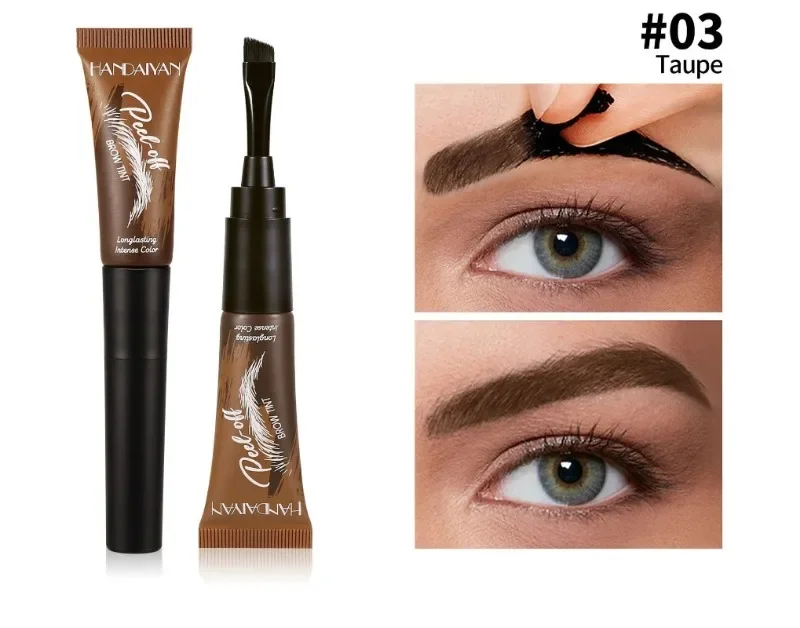 5-Farben Peel-Off Augenbrauen-Gel mit Bürstenkopf, Semi-Permanente Augenbrauenfarbe, Wasserfest, Langanhaltend, Tattoo-Effekt, Peel-Off Augenbrauen-Gel-Farbe, Augenbrauen-Make-up – Detail 12