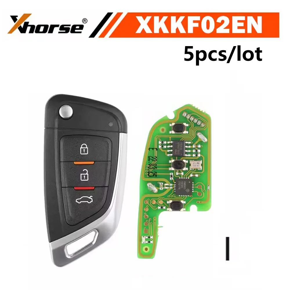 XHORSE XKKF02EN Remote Car Key 3 Buttons for VVDI Key Tool English Version 5pcs/lot