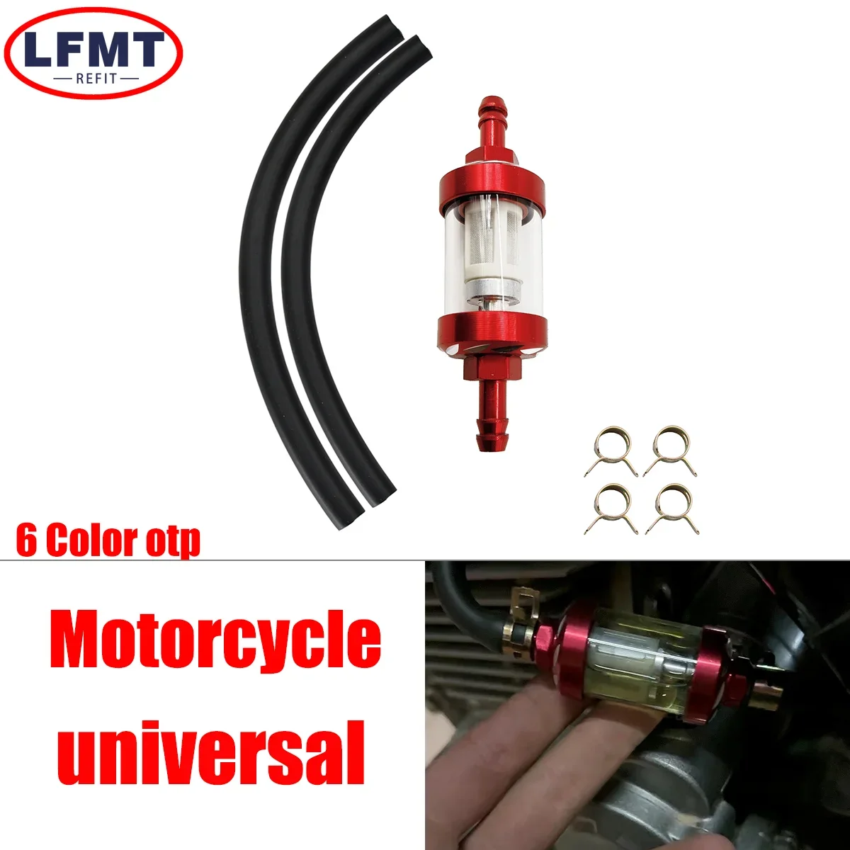 

Motorcycle 8mm CNC Gas Fuel Gasoline Oil Filter Moto Accessories For ATV Pit Bike Car Motorcycle Oil Cup Universal Accessories