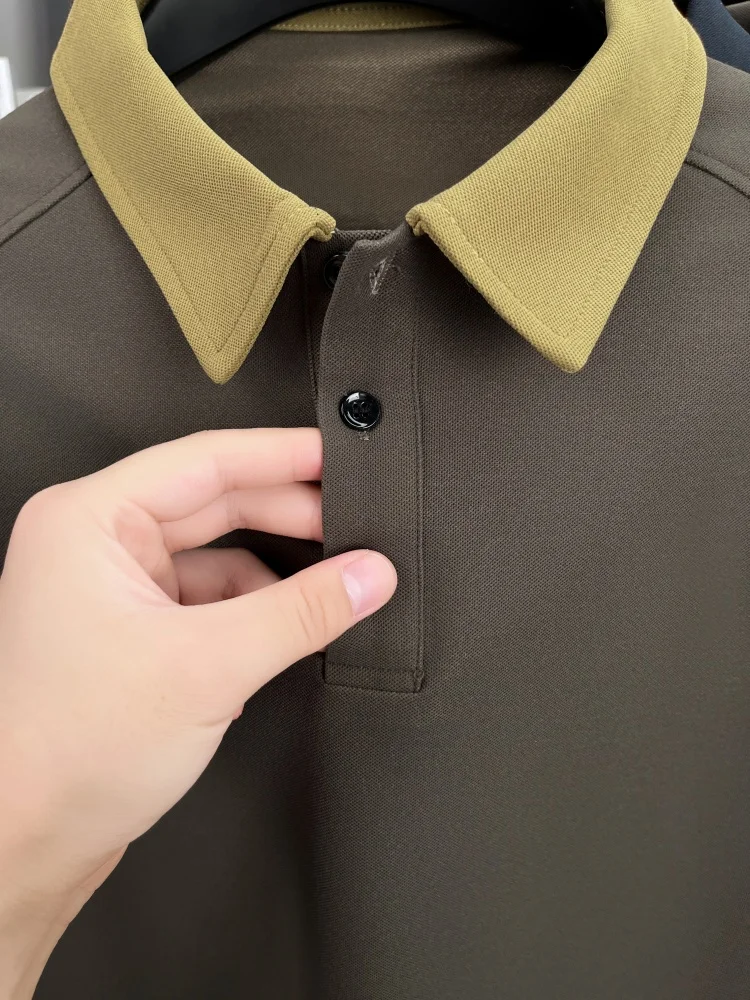 Hochwertiges Luxus-Langarm-Poloshirt für Herren, Frühling-Herbst, neuer Trend, Markenprodukt mit niedlicher Hundestickerei, koreanisches Casual-T-Shirt mit Reverskragen. – Detail 19