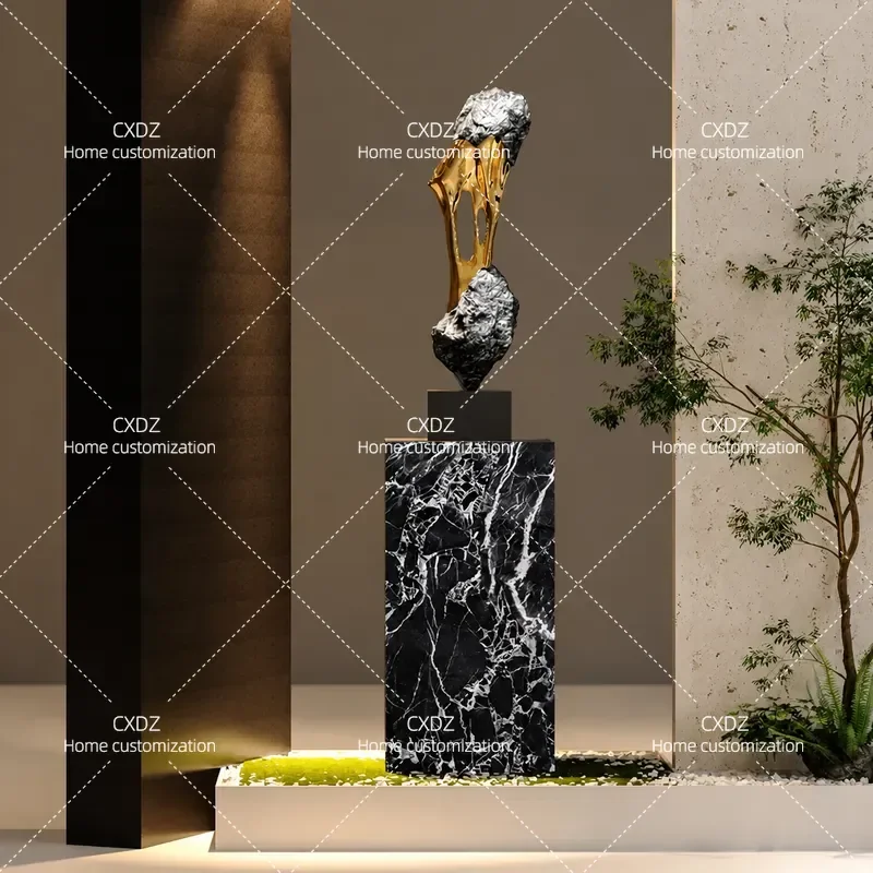 Large Floor to Ceiling Sculpture Light Luxury Art Ornament for Living Room Lobby TV Cabinet High End Home Decor Statue