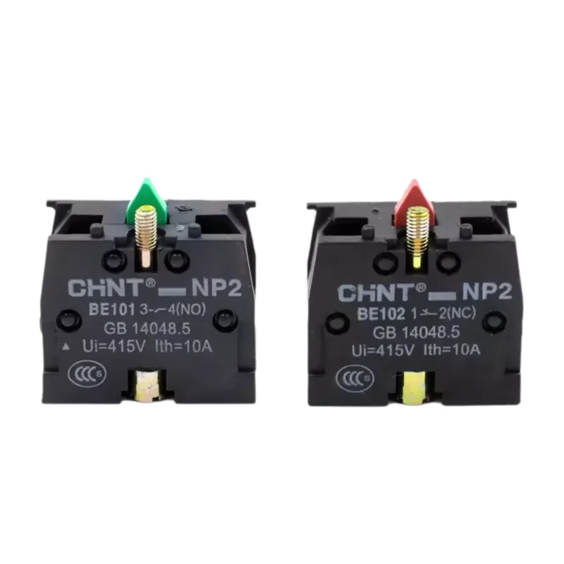 10PCS CHINT NP2-BE101 NP2-BE102 Auxiliary Contact Block 1NO 1NC Compatible with ZB2-BE101C ZB2-BE102C 22mm Push Button Switch