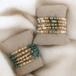 CCGOOD Boho Bracelets Ladies Women Bohemian Summer Beach Jewelry 6mm Natural Shell Spacer Beads Bracelet for Women