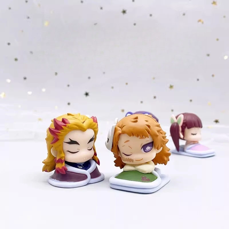 Demon Slayer Sleep Tokitou Muicherou Q Version Sleeping Pose Tokitou Muichirou Shinazugawa Sanemi Action Figures Model Kids Toy