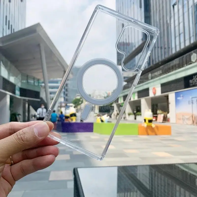 Modische Transparente Magnetische Hülle für Magsafe Kabelloses Laden für Samsung Galaxy S25 S24 S23 S22 S21 S20 Plus FE Ultra Sturzsichere Hüllen – Detail 15