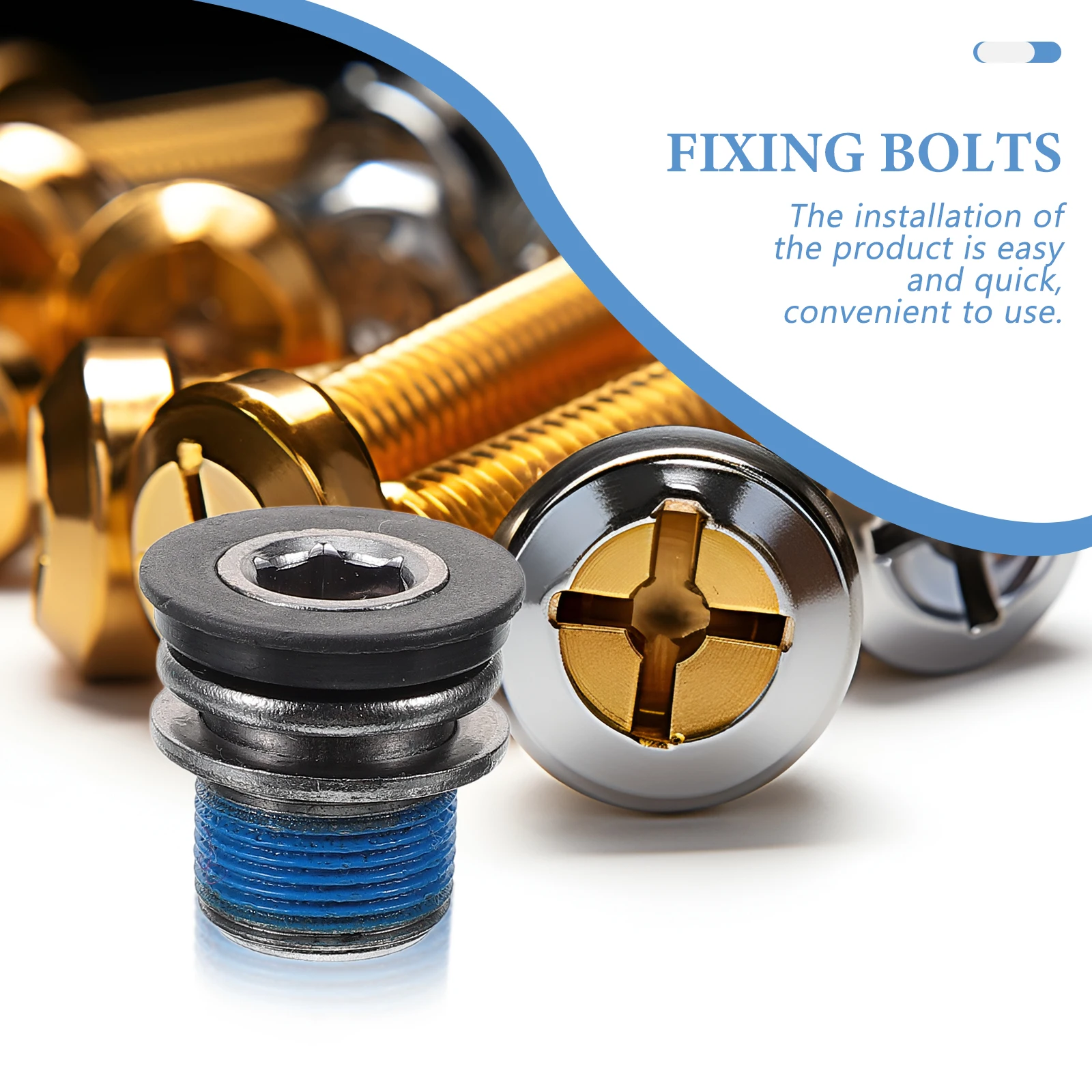 

Central Shaft Screw M15 Bike Crank Replacement Fixing Bolt Waterproof Threaded Mountainbike Lightweight Component