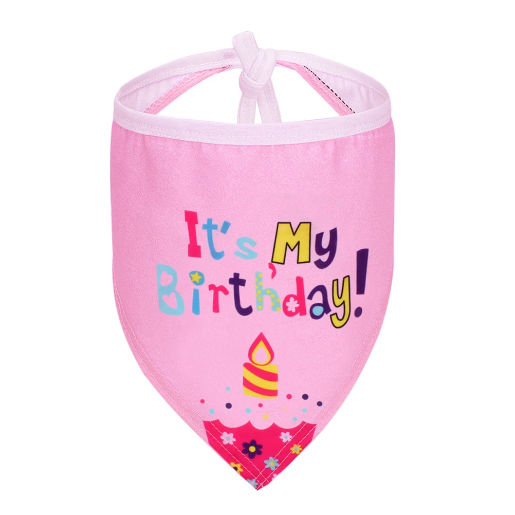 

1Set Pet Birthday Hat Collar Party Bib Dog Adjustable Size Clean Comfortable Pet Birthday Party Hat Dog Collar Bib