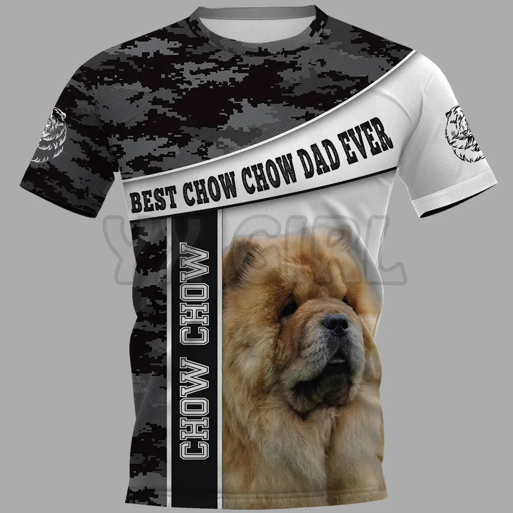 

2022 Summer Fashion Men t shirt Best Chow Chow Dad Ever 3D All Over Printed T Shirts Funny Dog Tee Tops shirts Unisex Tshirt