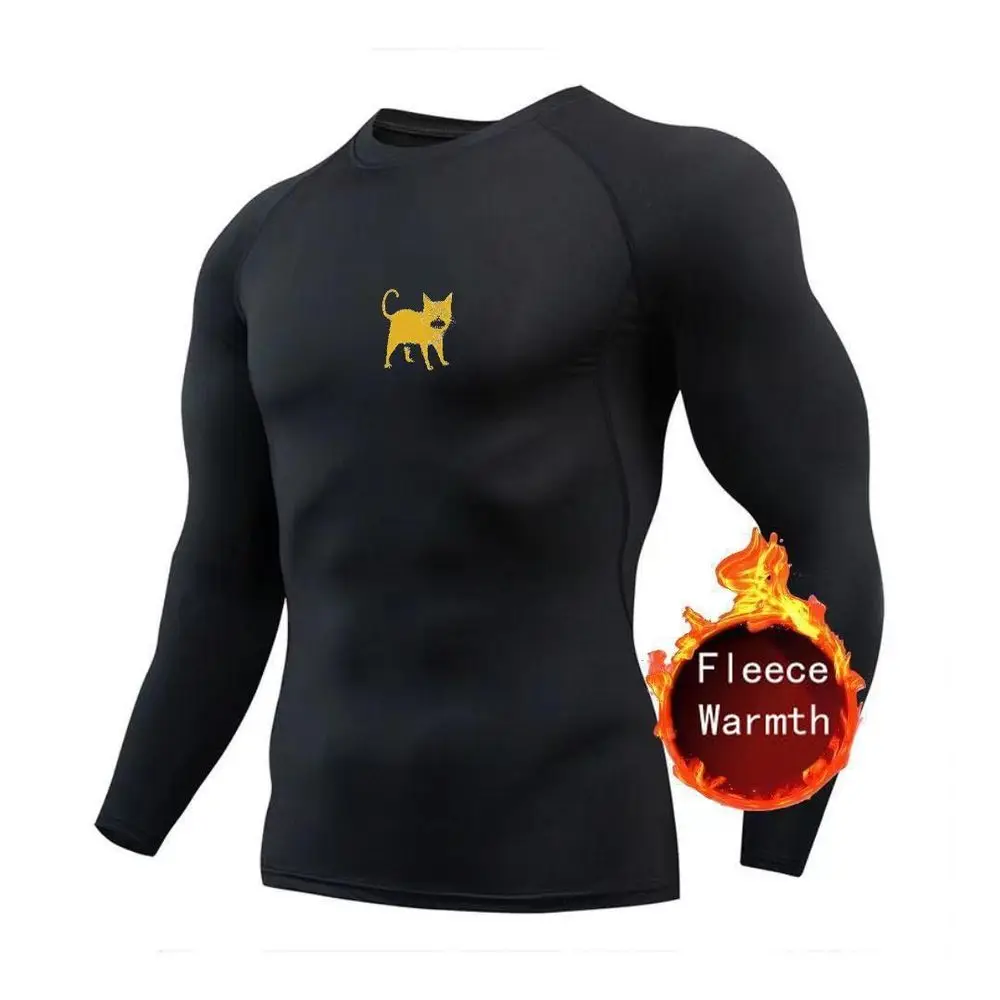 Men's Sportswear T-Shirts Running Training High Elastic Outdoor Cycling Sweatshirt Compression Fitness Fleece Tops underwear