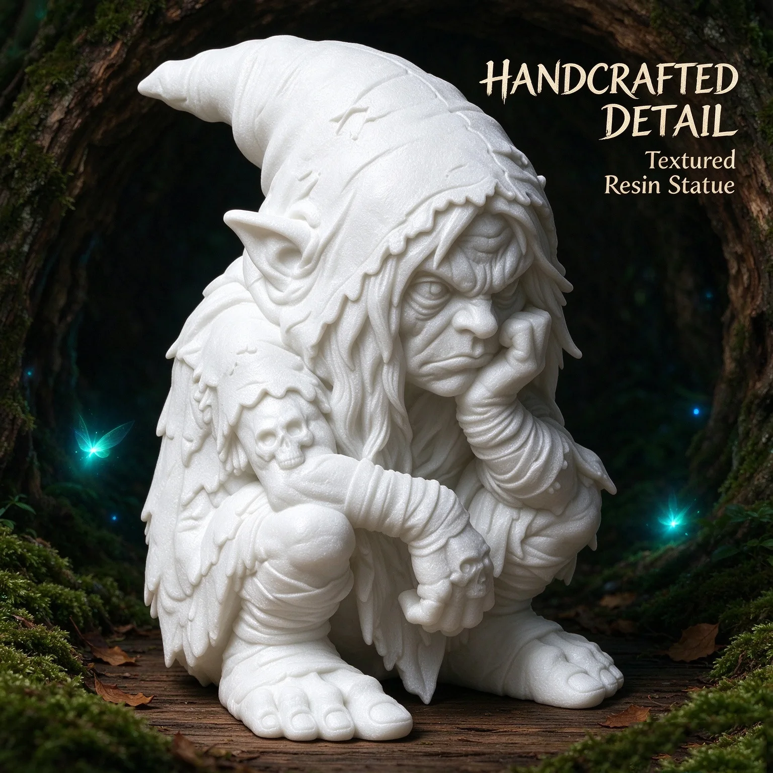 Mini Resin Figurine 7cm Fantasy DND Character Ornament Handheld Sculpture Home Desk Decor DIY Painting Blank White Model Gift