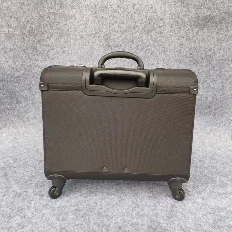 Unisex Oxford Boarding Trolley Luggage Pilot Case with 4 wheels 18\'\' Travel Trolley Bag