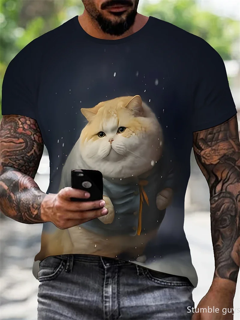 Herren Oversize T-Shirt im Anime-Stil, Sommerliches, lockeres Kurzarm-Shirt, bequemes, modisches Stoff-Sporttrikot, modische Oberteile