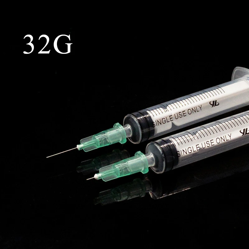 32G 4mm Painless Small Needle Irrigator For Teeth Disposable Syringes Needles Superfine 32G 13mm Beauty Needle Eyelid Tool Parts