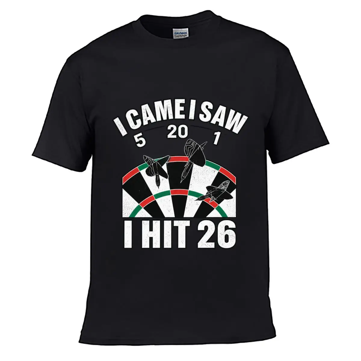 I Came I Saw Dartboard Darts Hit 26 20 5 1 Street Loose Simple Tee
