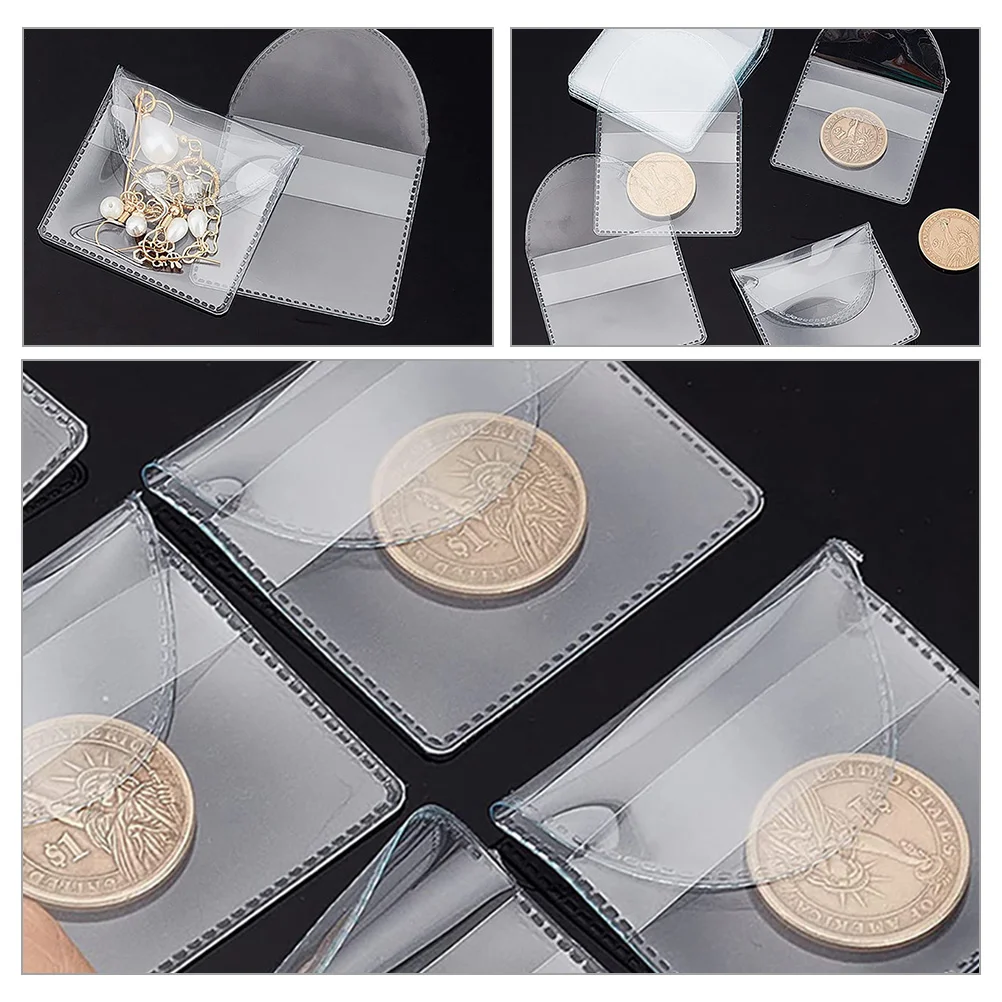 Coin Storage Bag Clear Holder Commemorative Organizer Currency Album Collection Supplies