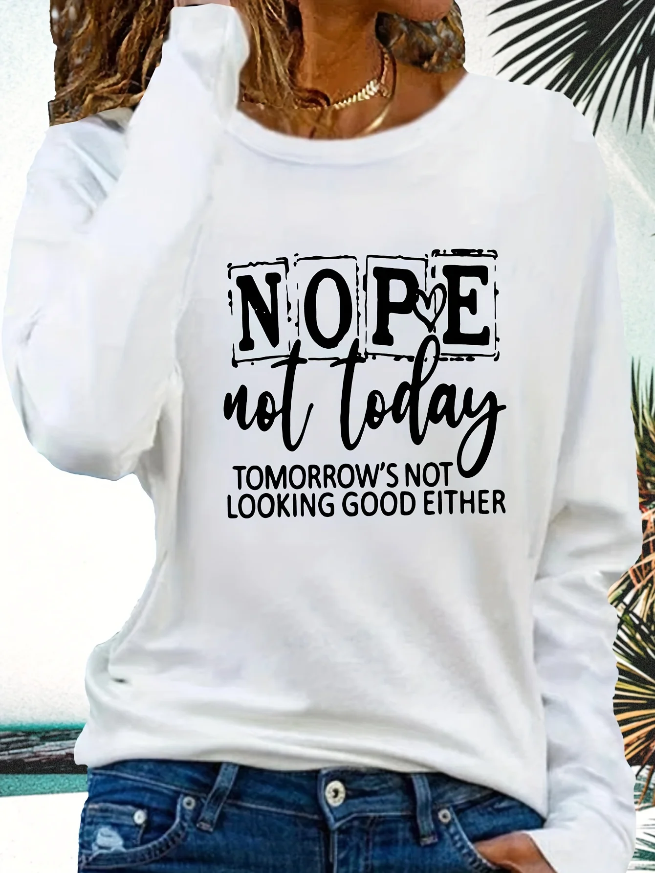 Women\'s  tshirt black long sleeve tshirt Snowman and Jesus Cross Printed T-shirt Casual Round Neck Long Sleeve Top