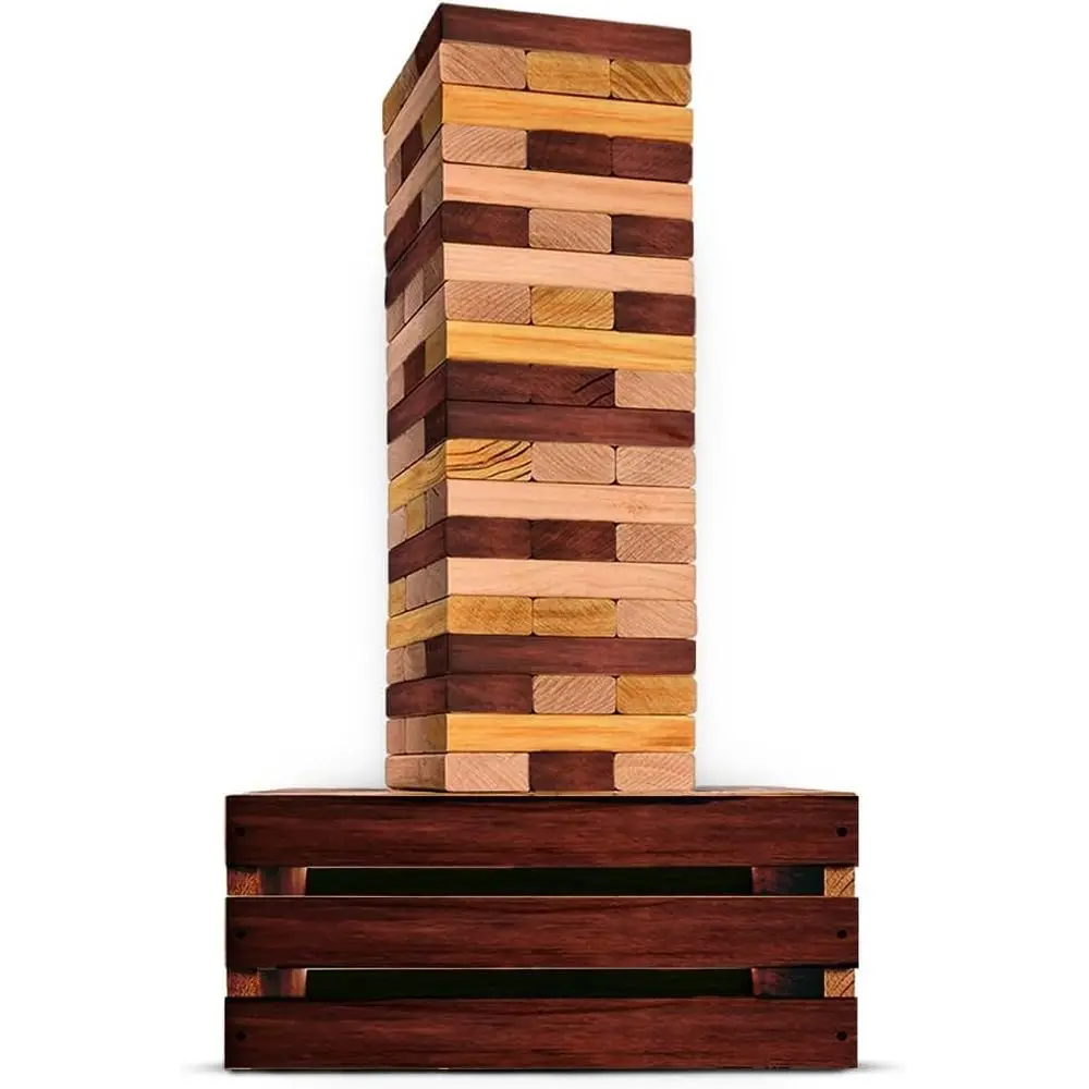 

Игры SWOOC - Настольная игра «Восстановленная гигантская башня» (устойчивая к погодным условиям) 60 блоков + ящик для хранения/уличный игровой стол | Грузоподъемность до 5 тонн | Ги