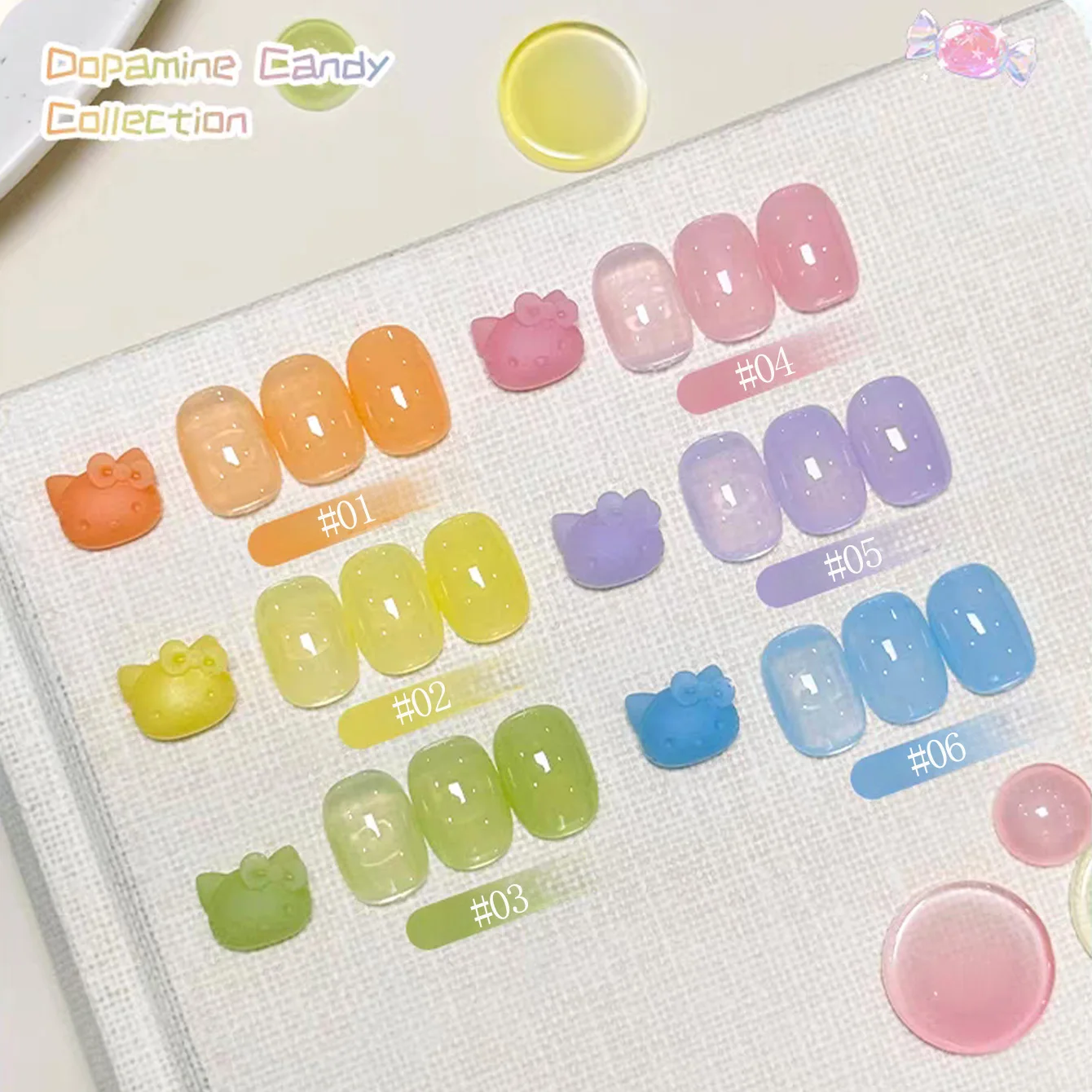 1pcs TC Romantic Macaron Candy Series 6 Color Gel Nail Polish 2026 Summer Dopamine Pink Green Blue Gel Nail Art Nail Supplies