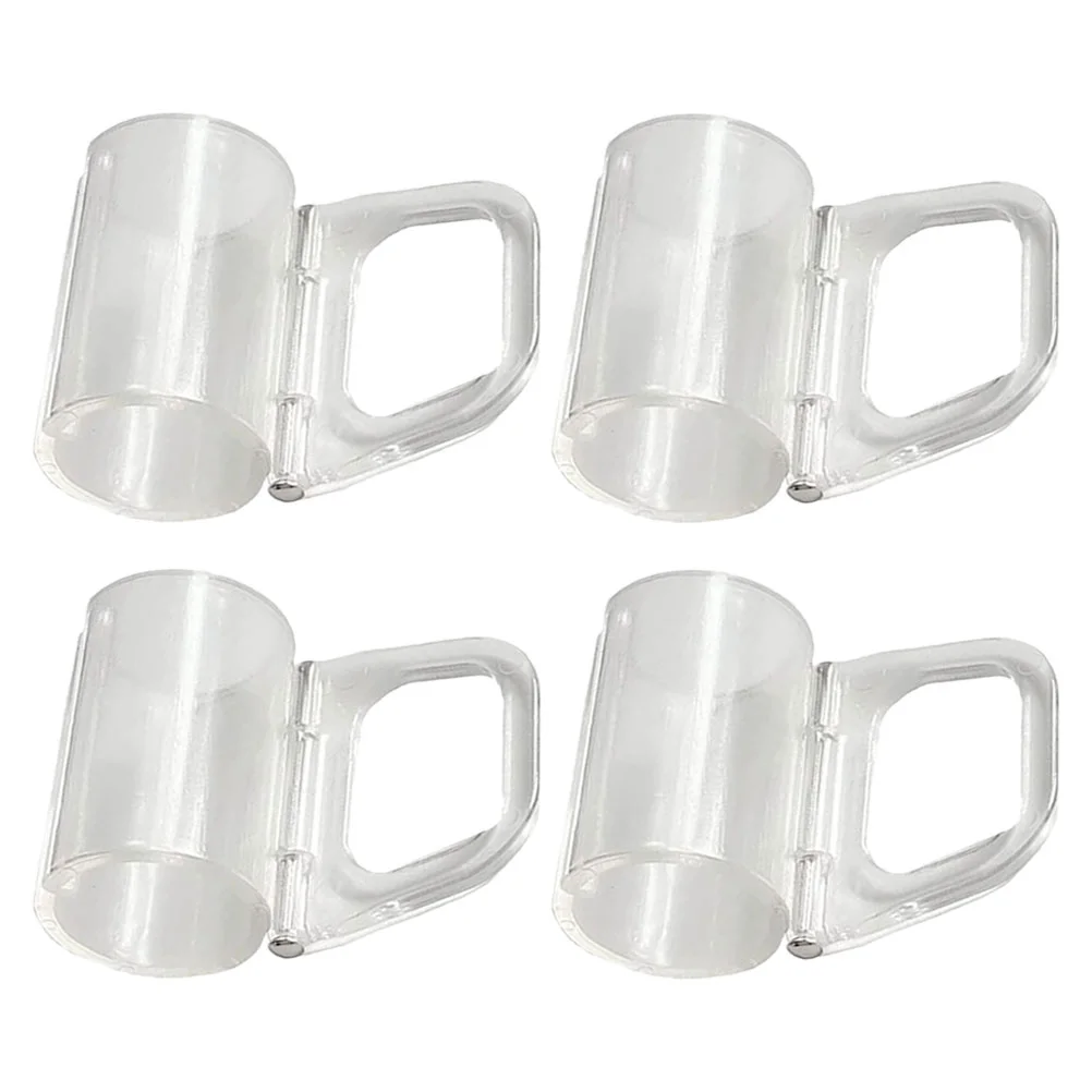 4 Pcs Folding Curtain Hook Handle Valance Clip Clear Clips Roller Blind Clamps Shutter Plastic Fixing Horizontal