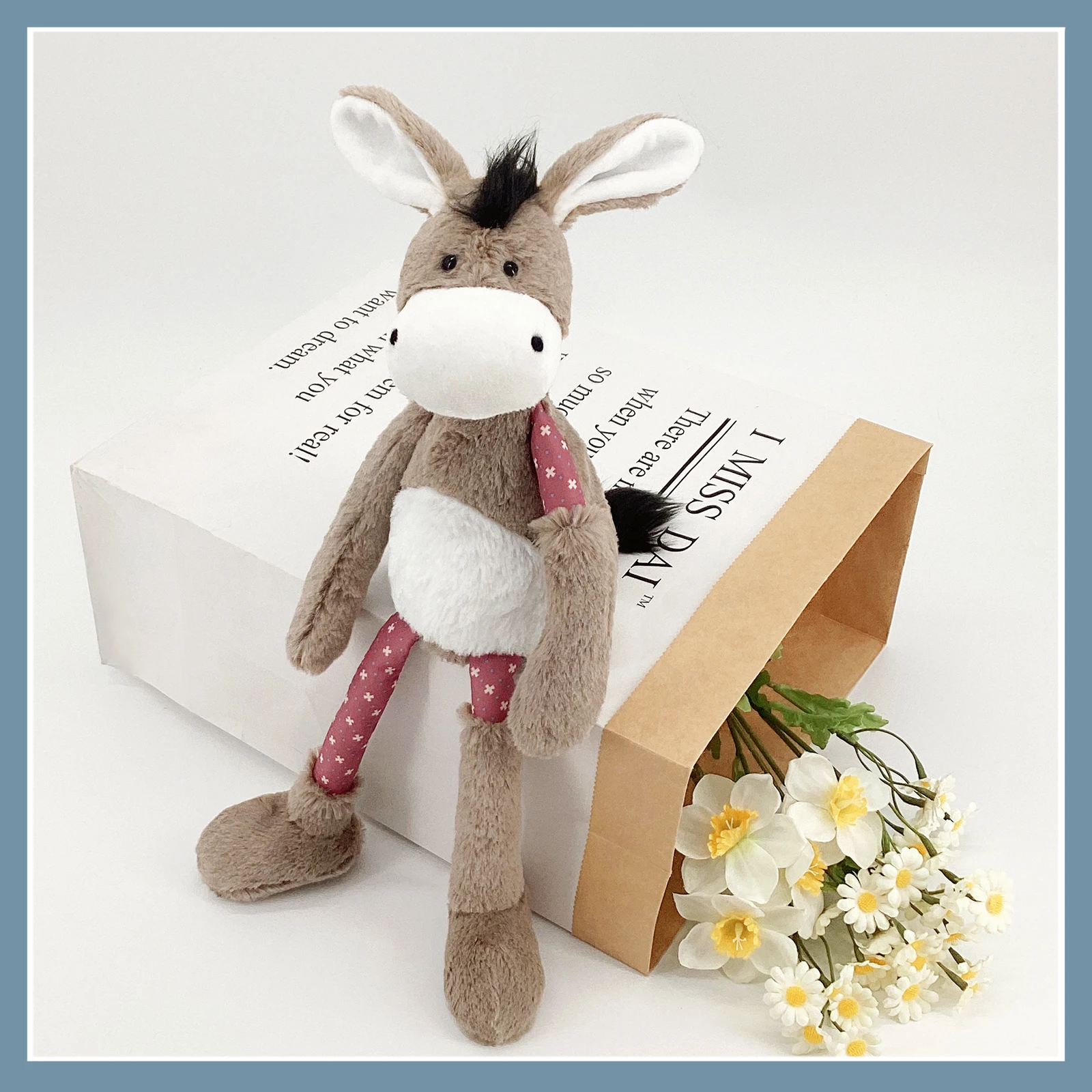 Urocza kreskówka Baby Eeyore symulacja osioł wypchana miękkie pluszowe zwierzątko lalka na urodziny dla dzieci kolekcja prezentów