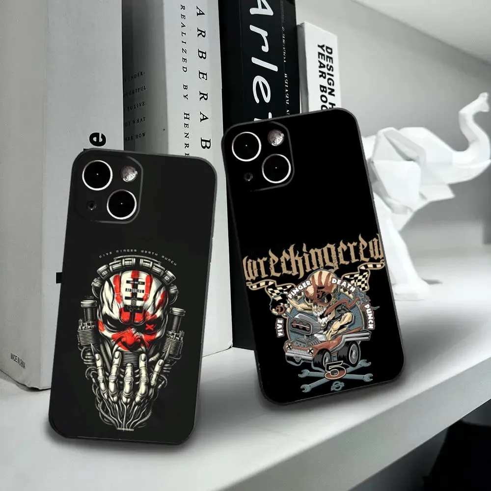 Five F-Finger D-Death Punch Phone Case For iPhone16,15,14,13,12 Mini 11 Pro XR,X,XS,MAX 7,8 Plus Silicone Cover Soft Black