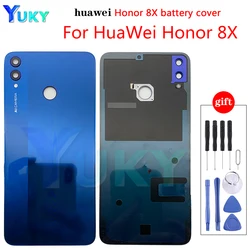 Funda trasera para batería de Huawei Honor 8X, carcasa trasera de vidrio